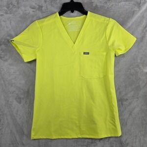 FIGS Technical Collection XXS Neon Yellow Scrub Top Catarina‎ Style